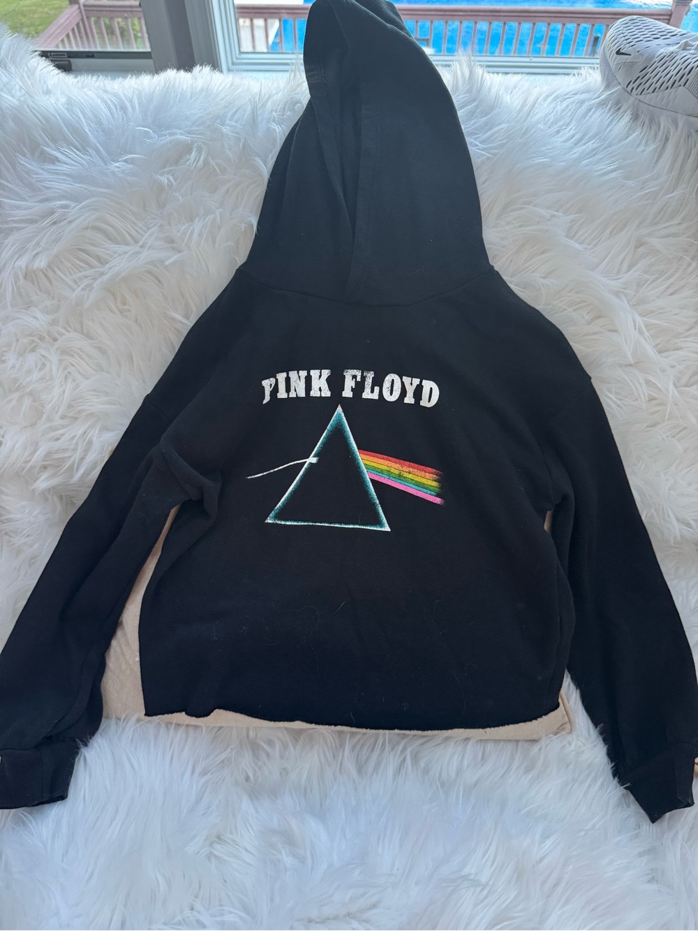 Pink Floyd Black Kids Hoodie with Prism Graphic Size L 10/12 NWOT